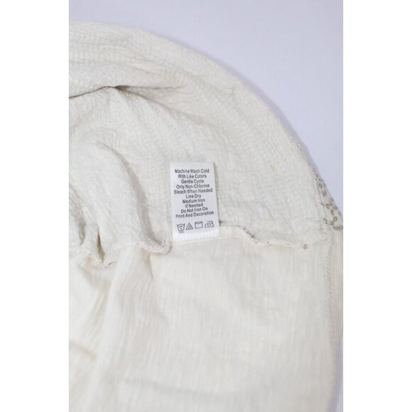 Coldwater Creek Sequin Tank Top Women's M Beige Gray Boho Minimalist Casual - Picture 9 of 13